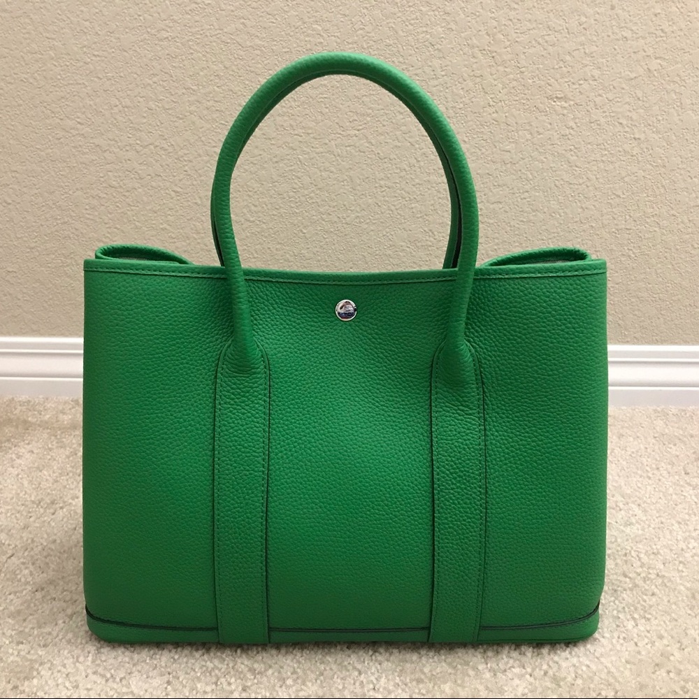 Green Pebbled Tote Bag - Classic Carryall